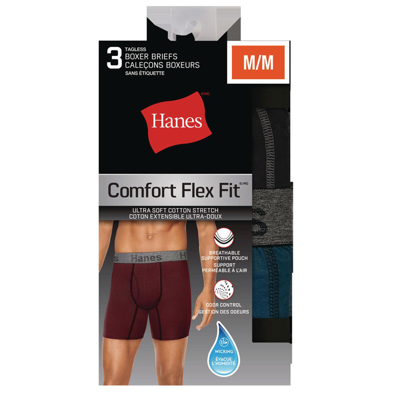 Hanes Men's Flex-Fit Boxer Briefs 3-pack –